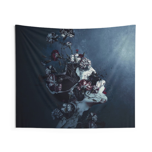 Surreal Floral Day to Night Tapestry