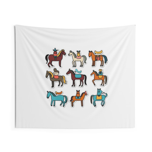 Horse Breeds Educational Chart Wall Tapestry