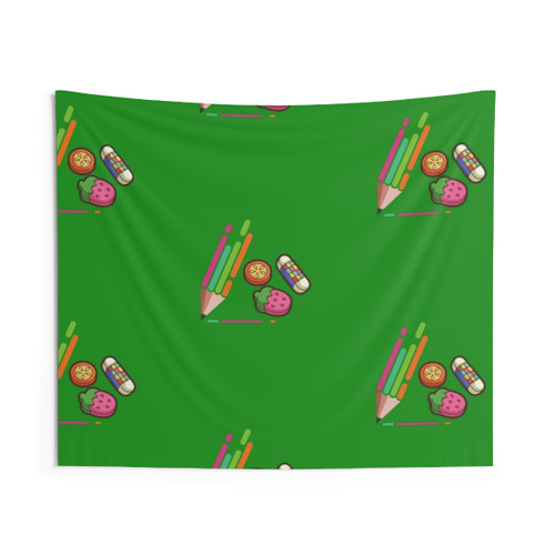 Educational wildlife tapestry with nature and animal designs