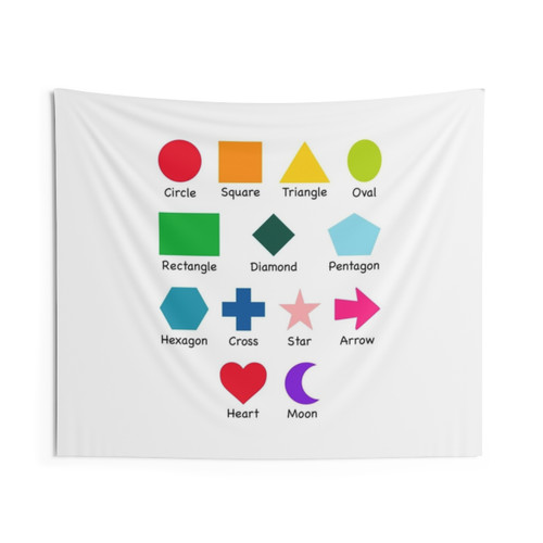 Educational Kids Shapes Tapestry