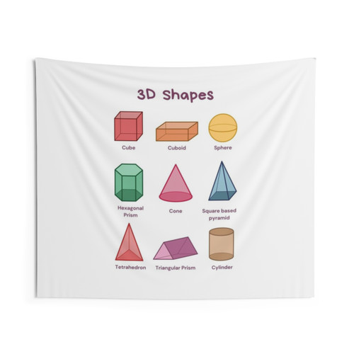 Educational 3D Shapes Tapestry