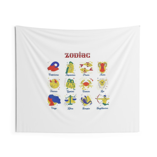 Zodiac Educational Tapestry - Celestial Wall Art for Science & Astrology Lovers
