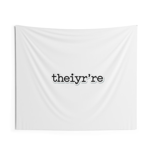 Humorous typo tapestry with grammar-related text