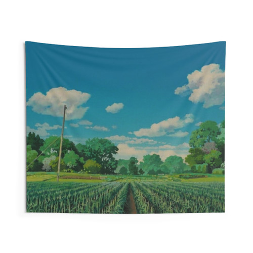 Retro Anime Landscape Tapestry