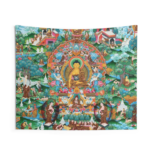 Mandala Tapestry - Life of Buddha Thangka