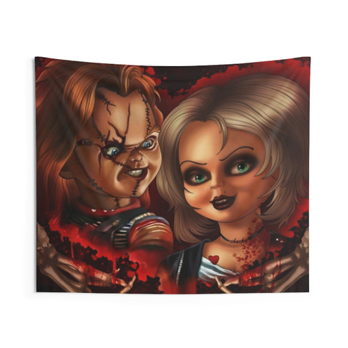 Chucky and Tiffany Child's Play Horror Tapestry