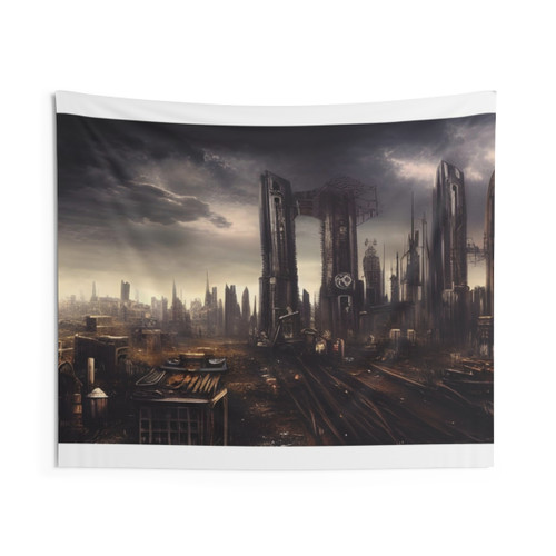 Post-Apocalyptic City Tapestry - Dystopian Wall Art