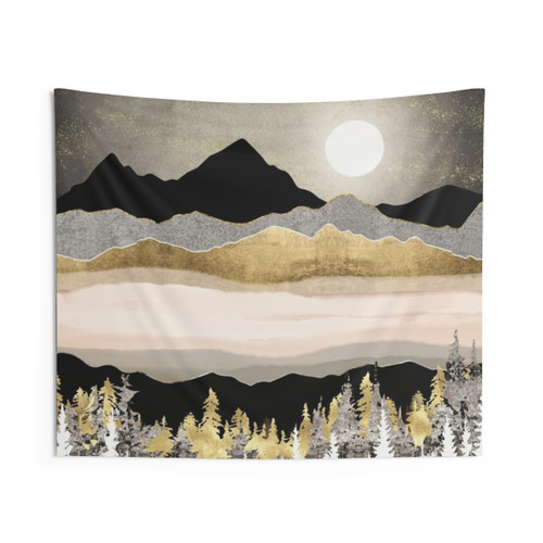 Celestial Winter Moon Tapestry