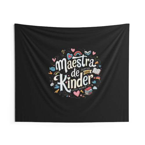 Colorful Kindergarten Teacher Tapestry with Hand-Drawn Design