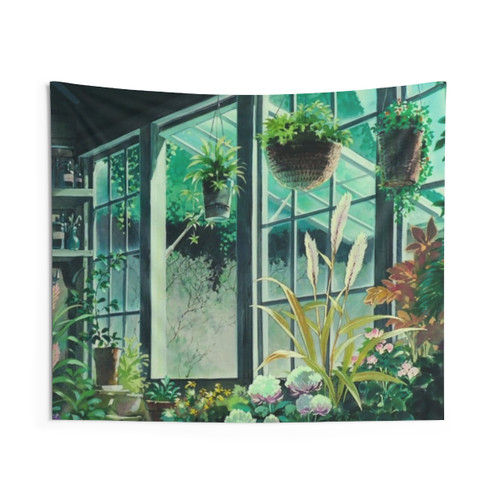 Ghibli Floral Plants Tapestry