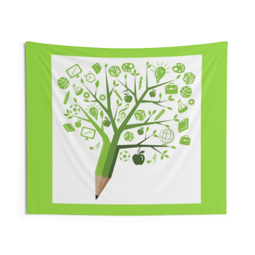 Educational Tree Print Tapestry Wall Hanging