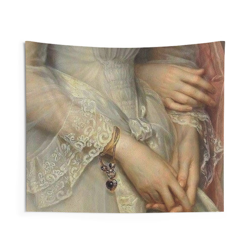 Sapphic Hands Painting Tapestry - Lesbian Art Wall Hanging