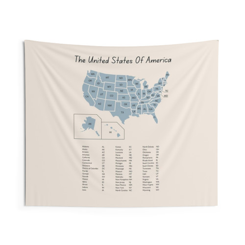 Educational USA Map Tapestry