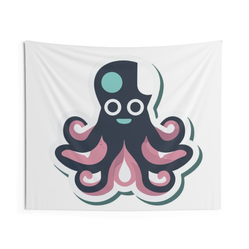 Educational Octopus Schematic Tapestry for Marine Biologists