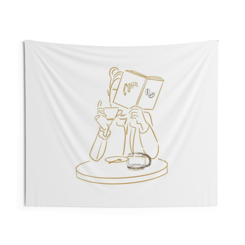 Positive Vibes Coffee and Books Tapestry