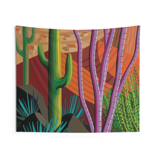 Tucson Saguaro Cactus Tapestry Wall Decor