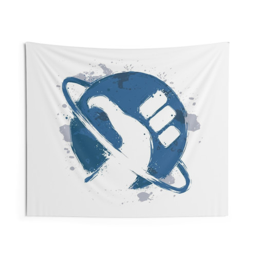 Dont Panic Tapestry - Hitchhikers Guide to the Galaxy Logo Silhouette Design