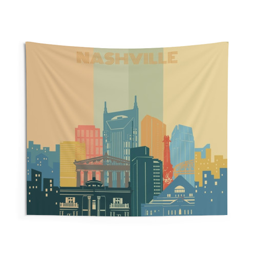 Nashville Skyline Tapestry Wall Art
