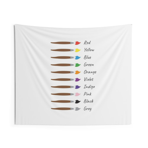 Modern Paintbrush Educational Art Tapestry