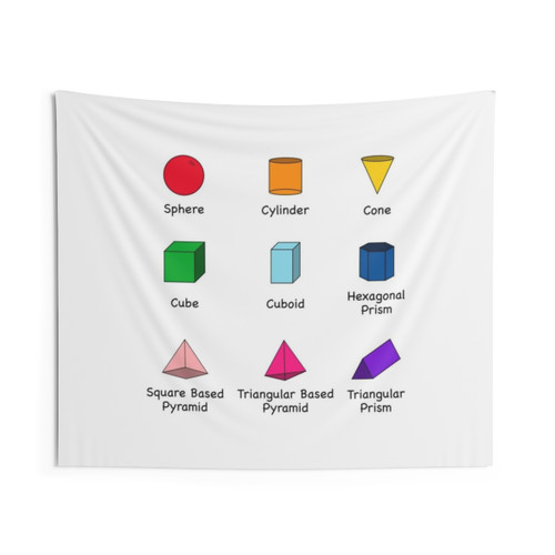 3D Shapes Educational Kids Tapestry