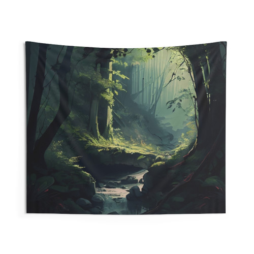 Enchanted Forest Tapestry - Autumn Woodland Art
