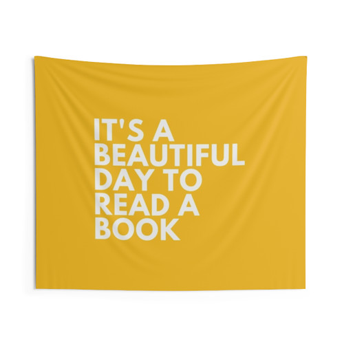 Colorful "It's a Beautiful Day to Read a Book" Tapestry"