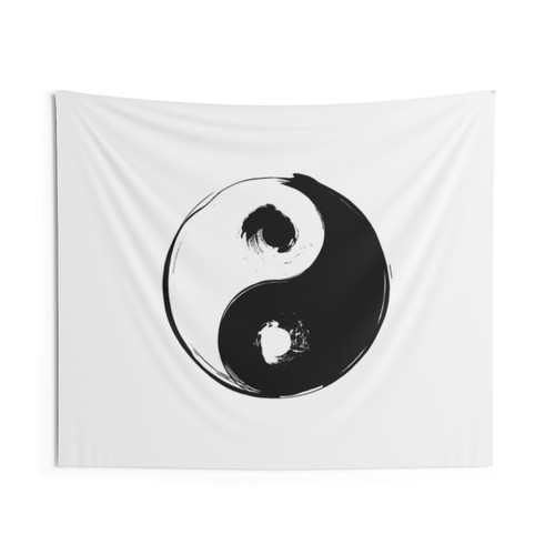 Yin Yang Ink Brush Tapestry