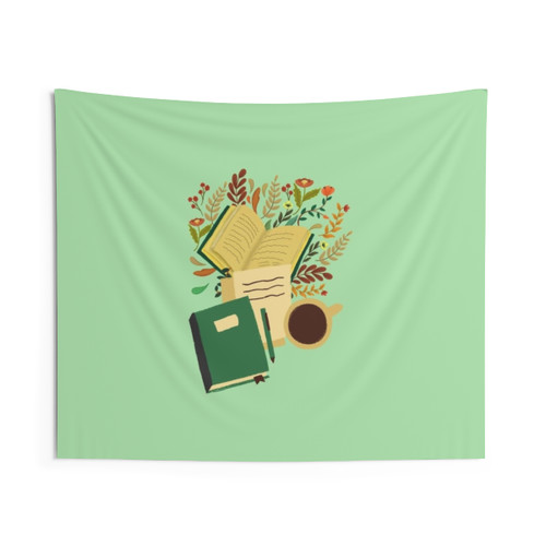 Book and Coffee Lovers Tapestry