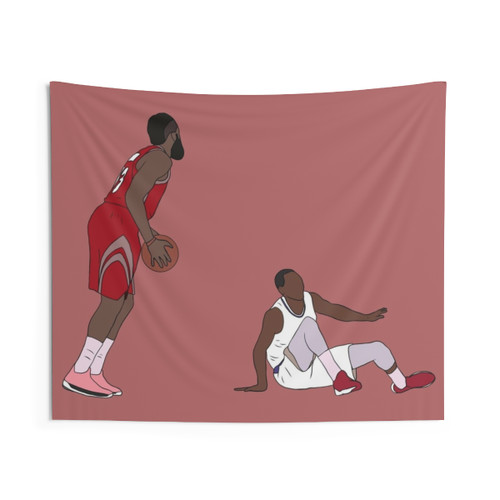 James Harden Crossover on Wesley Johnson Tapestry