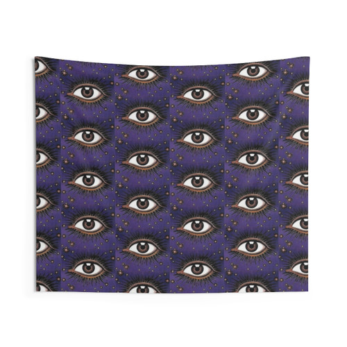 Purple Eye Tapestry with Glitter and Sparkle