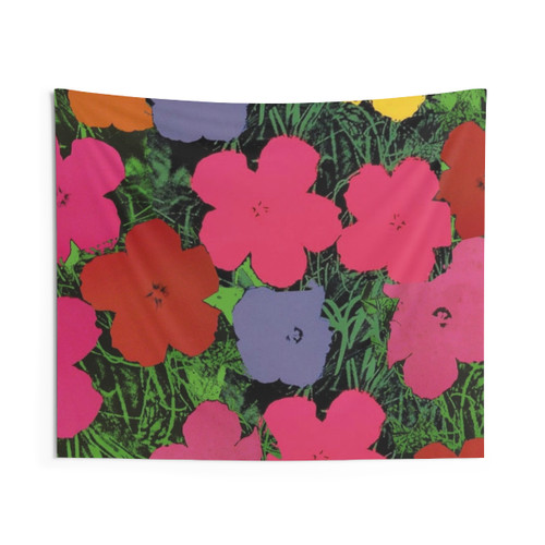 Andy Warhol Pop Art Tapestry with Floral Motifs