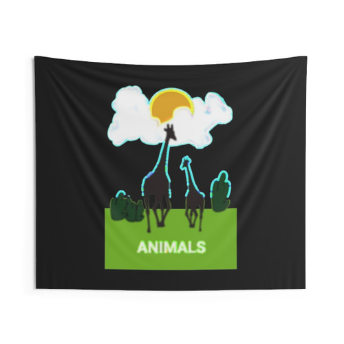 Giraffes Illustration Tapestry