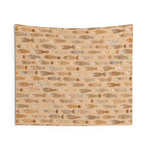 Watercolor Fish Tapestry - Coastal Ocean Wall Decor