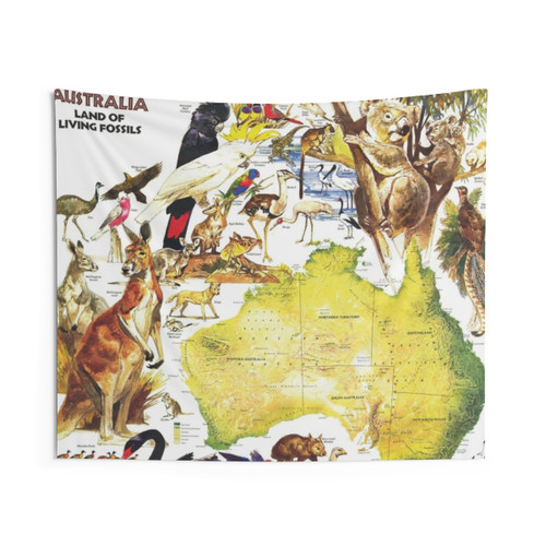 Animals Map of Australia Tapestry
