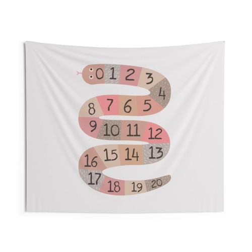 Educational Number Snake Tapestry for Kids Rooms
