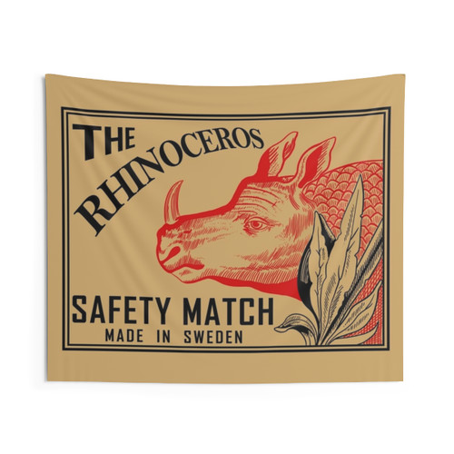 Vintage Rhinoceros Match Box Tapestry