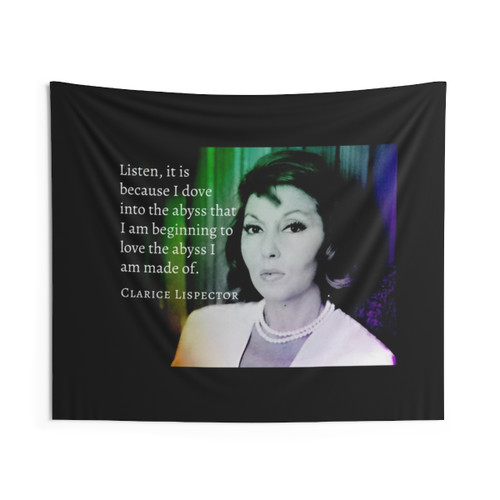 Clarice Lispector Tapestry with Inspirational Quote