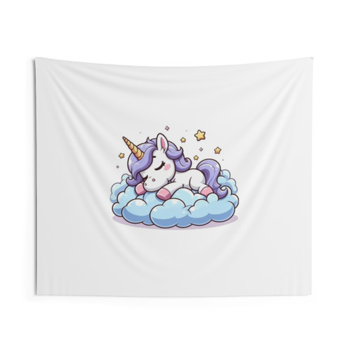Cute Sleeping Unicorn Tapestry Wall Hanging