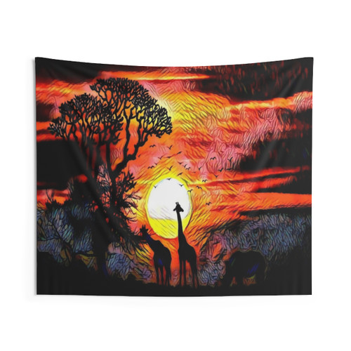 Vibrant Africa Safari Tapestry Wall Hanging