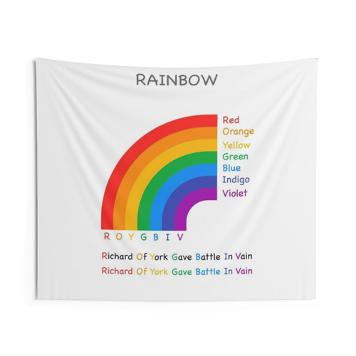 Educational Rainbow Colors Tapestry for Kids