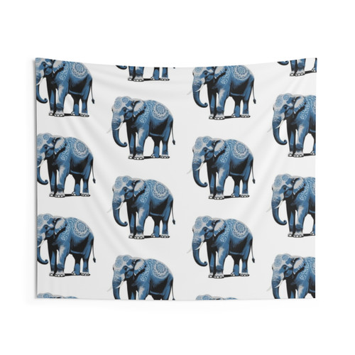 Elephant Stencil Tapestry - Cute Animal Wall Art