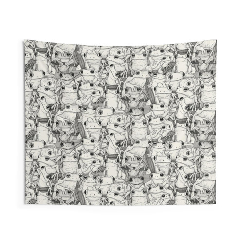 Black and White Tree Frog Tapestry