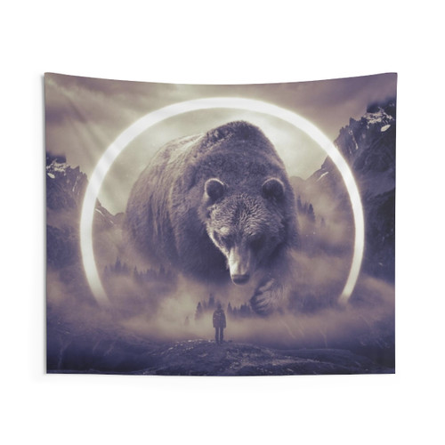 Aegis II Bear Tapestry - Surreal Wildlife Landscape
