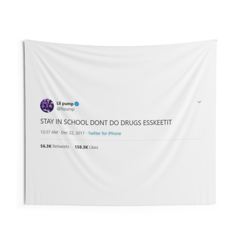 Lil Pump Stay in School Tapestry"