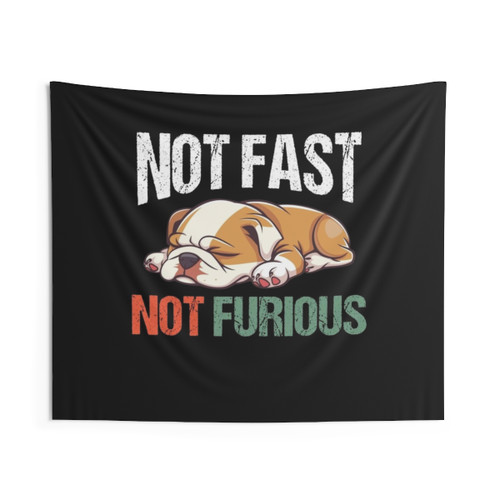 English Bulldog Sleeping Funny Slogan Tapestry