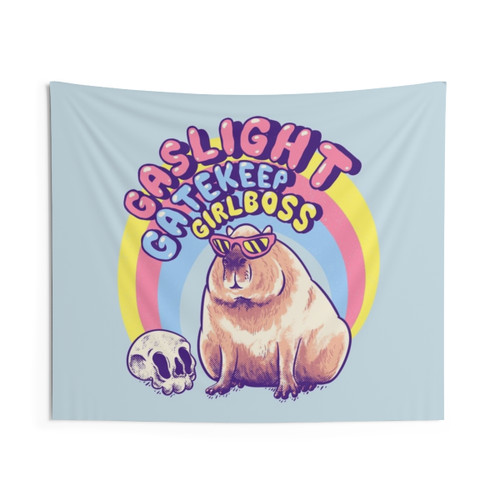 Capybara Meme Christmas Tapestry