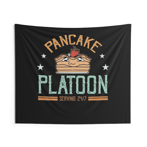 Football Lineman Tapestry with Funny Pancake Platoon Design