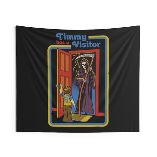 Retro Horror 'Timmy Has a Visitor' Tapestry