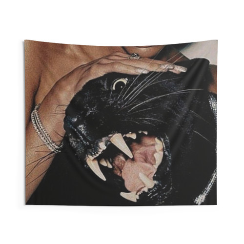 Black Puma Tapestry - Endangered Wildlife Art Print