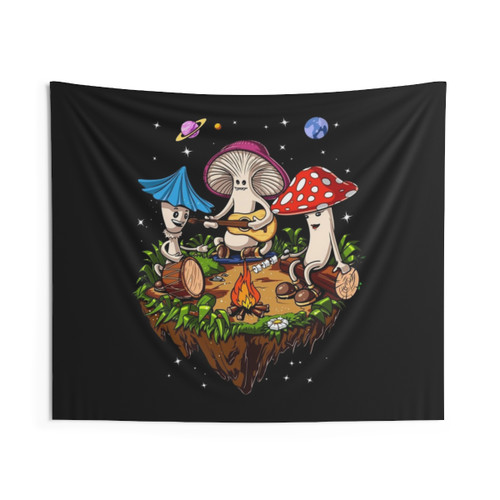 Psychedelic mushroom tapestry for hippie festivals and nature lovers